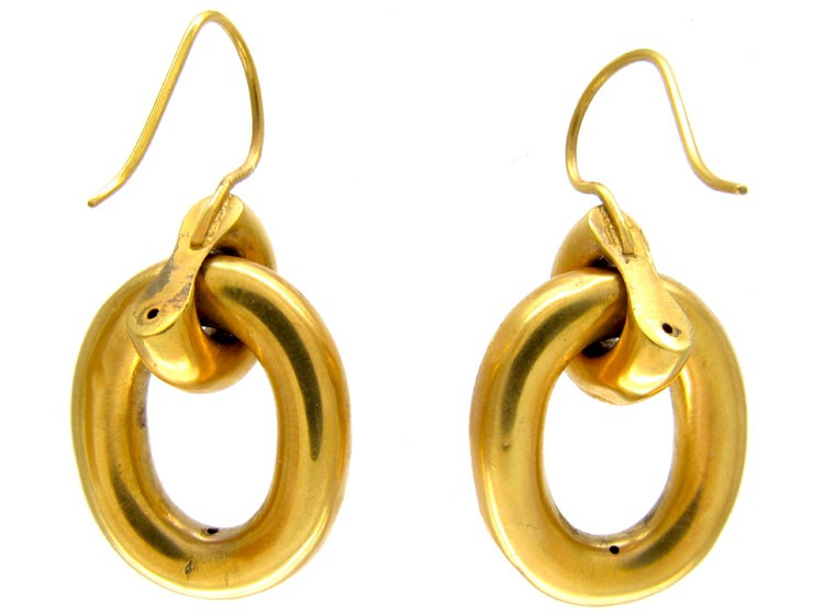 Engraved Gold Victorian Hoop Earrings