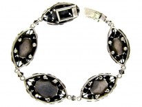 Art Nouveau Silver & Moonstone Bracelet