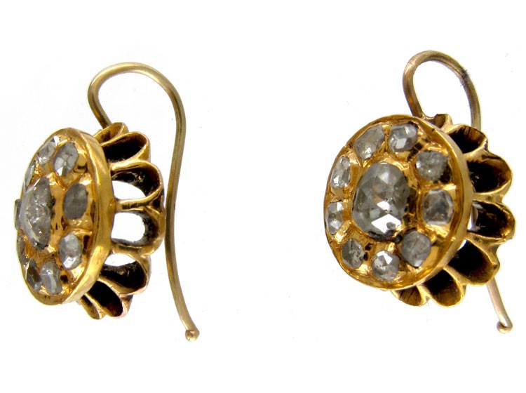 Rose Diamond Gold Earrings