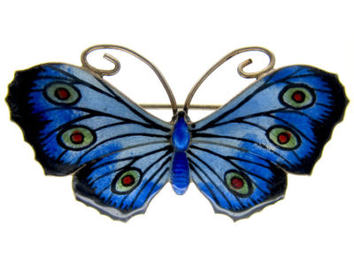 Peacock Design Butterfly Brooch