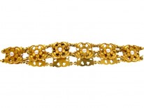 18ct Gold & Natural Pearl French Bracelet