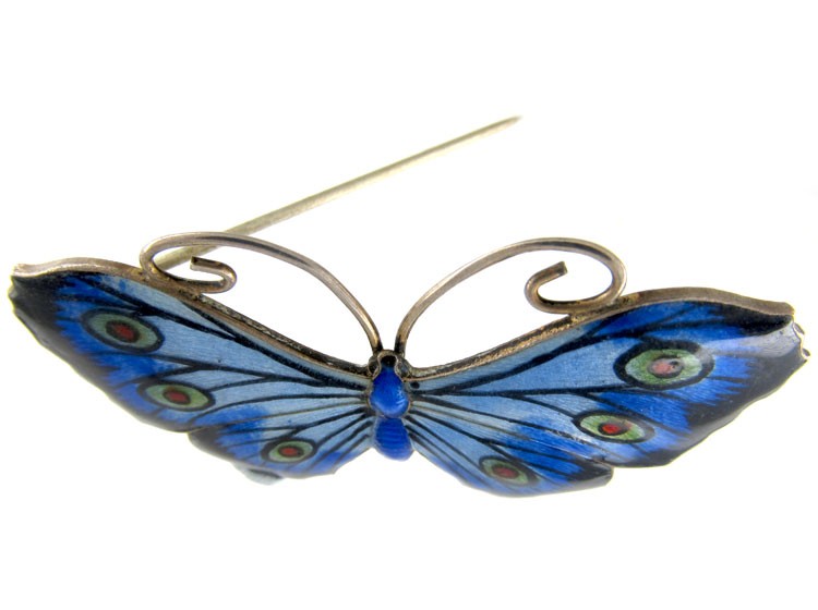 Peacock Design Butterfly Brooch