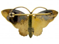 Yellow Enamel Silver Gilt Butterfly Brooch