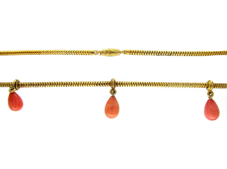 Victorian 15ct Gold & Coral Necklace