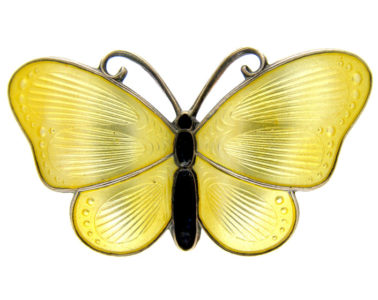 Pale Yellow Butterfly Brooch