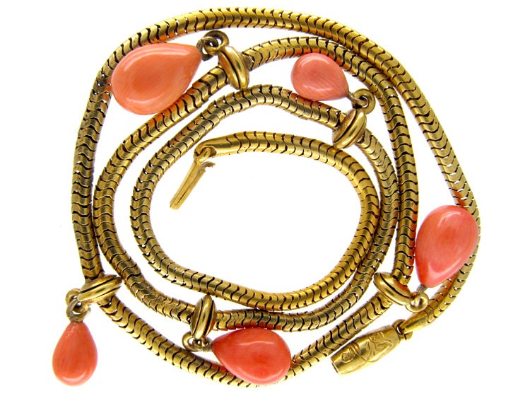 Victorian 15ct Gold & Coral Necklace