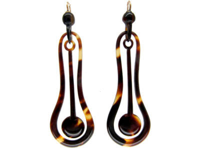 Long Drop Tortoiseshell Earrings