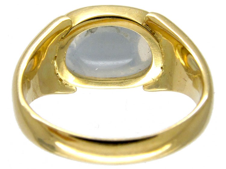 Oval Moonstone 18ct Gold Retro Ring