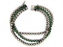 Green & White Paste Silver Bracelet
