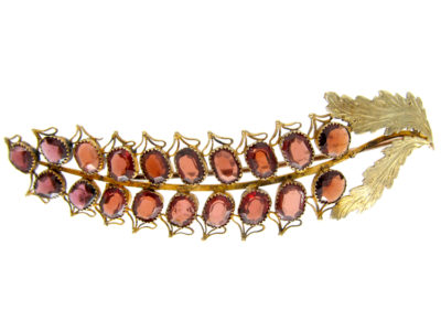 Georgian Almandine Garnet Flower Brooch