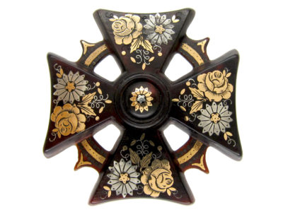 Pique Victorian Maltese Cross Brooch
