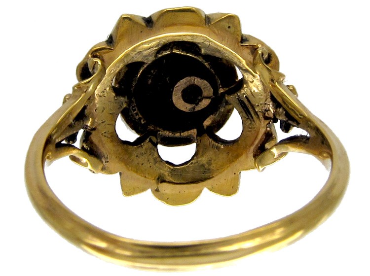 Rose Diamond, Natural Pearl & Enamel Suffragette Ring