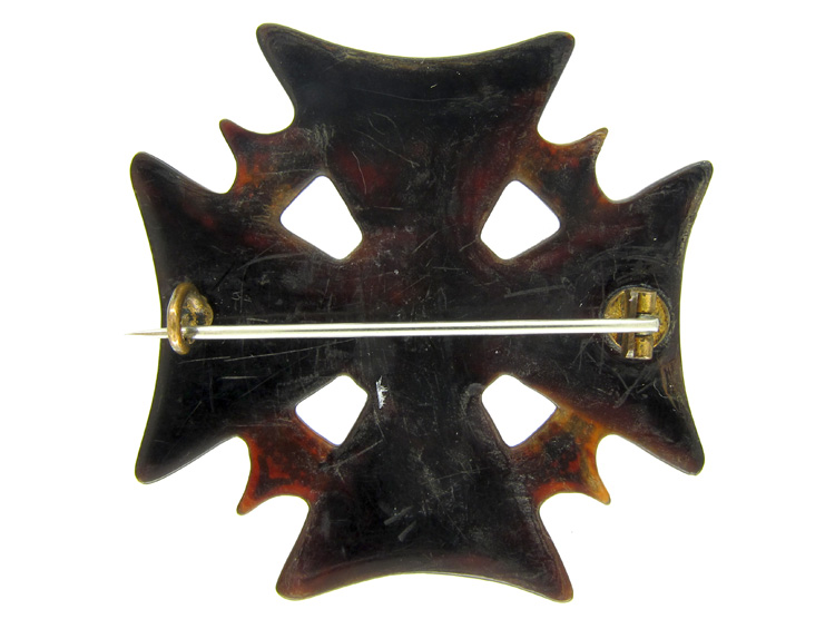 Pique Victorian Maltese Cross Brooch