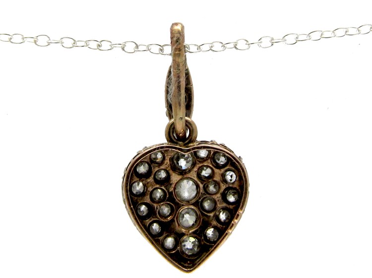 Victorian Diamond Heart Pendant on Chain