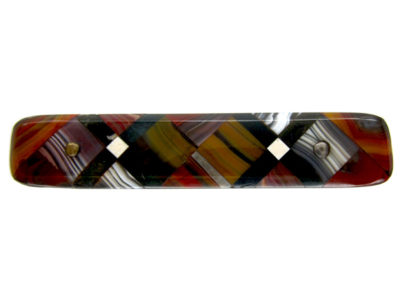 Scottish Mixed Agate Geometric Victorian Brooch