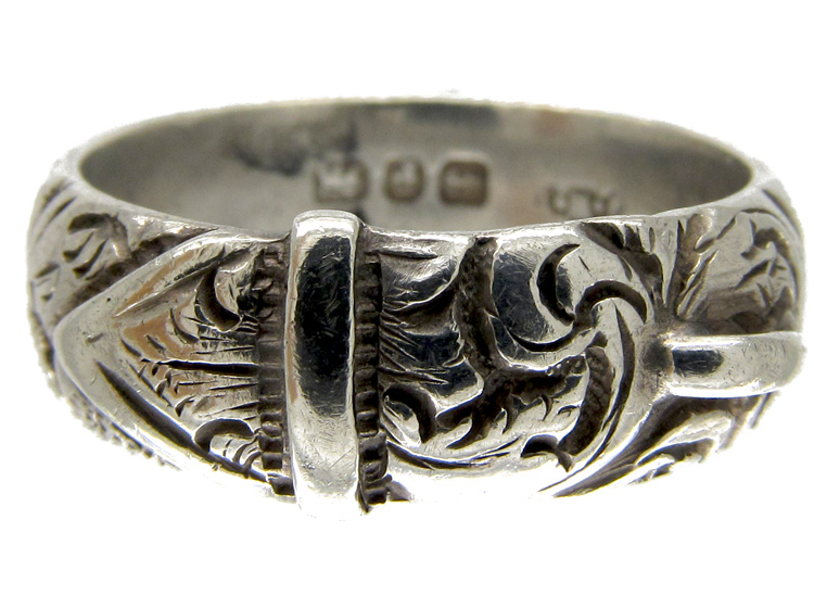 Silver Victorian Buckle Ring (122C) The Antique Jewellery Company