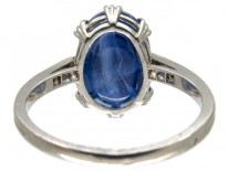 Large Cabochon Sapphire & Diamond Ring