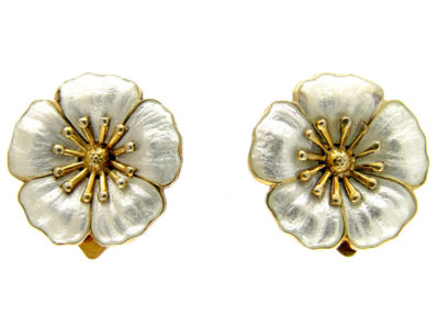 Silver Gilt Flower Earrings