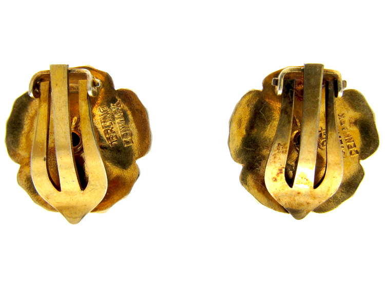 Silver Gilt Flower Earrings (946C) | The Antique Jewellery Company