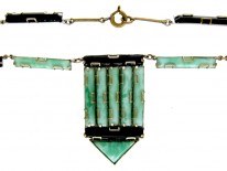 Art Deco Jade Glass Necklace