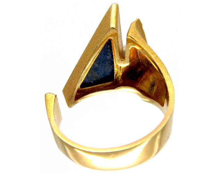 Lapponia 18ct Gold Lapis & Diamond Ring