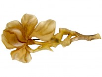 Carved Horn Art Nouveau Flower Brooch