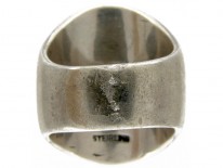 American Indian Silver Wolf & Moon Ring