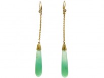 Jade & Gold Art Deco Earrings