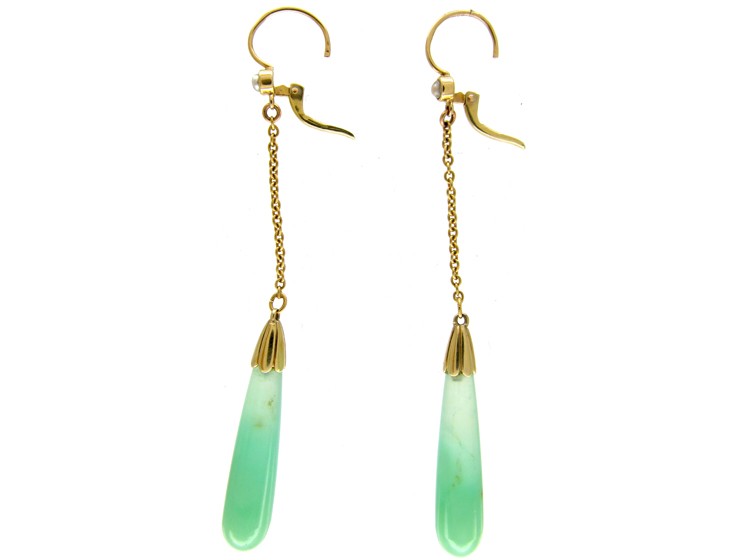 Jade & Gold Art Deco Earrings