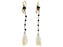 Art Deco Onyx & Mississipi Pearls Earrings