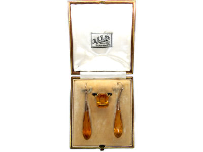 Citrine Drop Earrings & Ring in Original Box