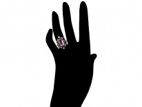 18ct Gold Pink Topaz, Diamond ​& Pearl Edwardian Ring