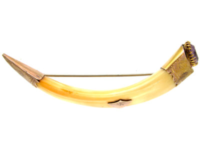 Bone & Gold Brooch