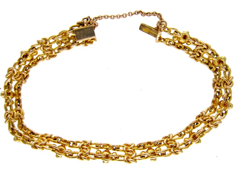 Edwardian 18ct Gold & Natural Pearls Bracelet