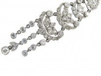Edwardian Platinum & Diamond Long Drop Earrings