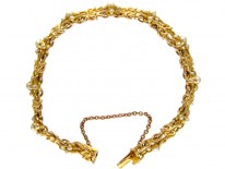 Edwardian 18ct Gold & Natural Pearls Bracelet