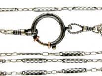 Long Niello Silver Guard Chain