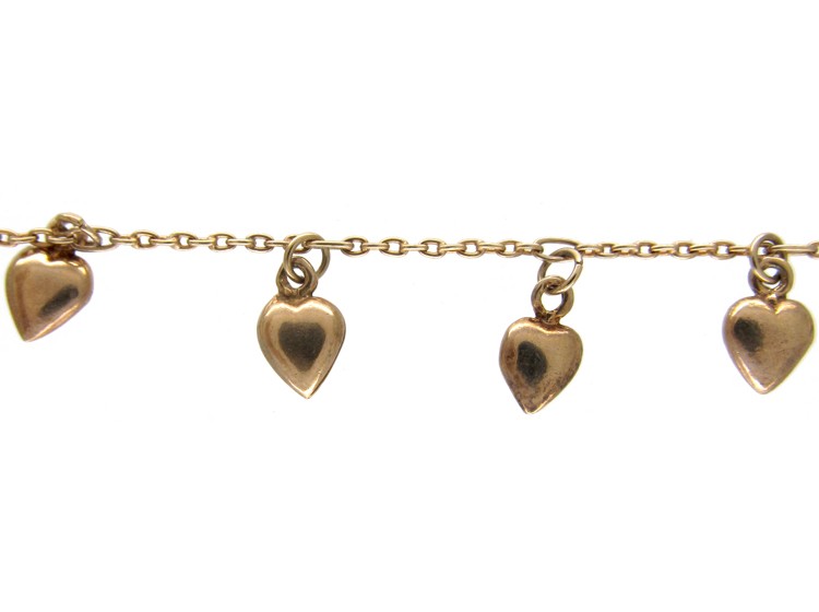 Silver Gilt Hearts Necklace