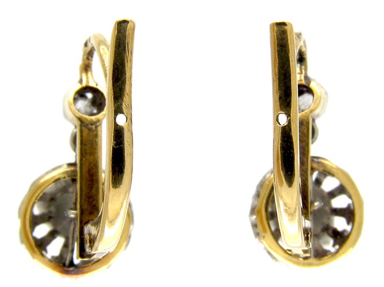 Rose Diamond 18ct Gold Victorian Earrings