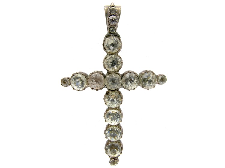 Silver & Paste Cross Pendant