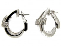 Asprey 18ct White Gold & Diamond Double Hoop Earrings