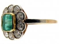 Edwardian Emerald & Diamond Cluster Ring