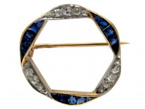 Burma Sapphire & Diamond Wreath Brooch