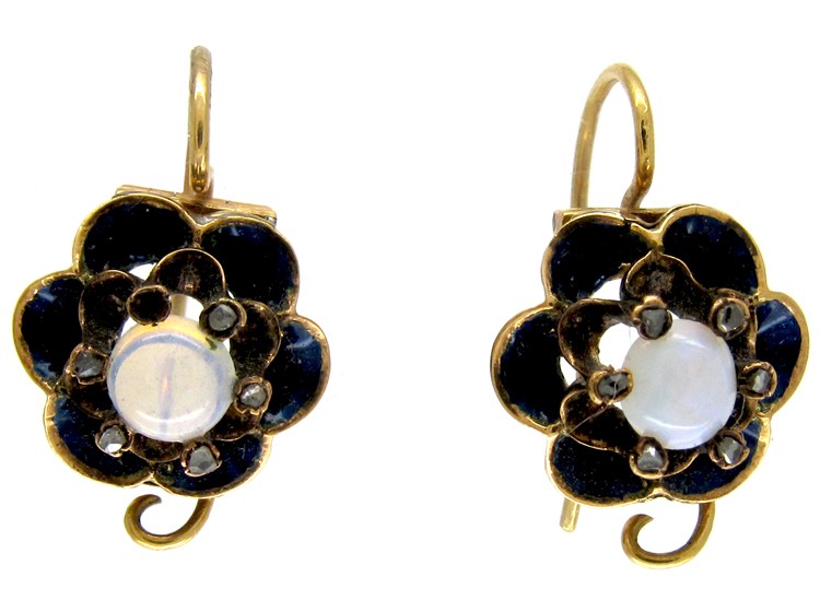 Opal & Diamond French Earrings