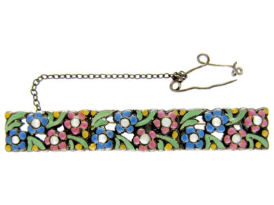 Bernard Instone Silver & Enamel Brooch