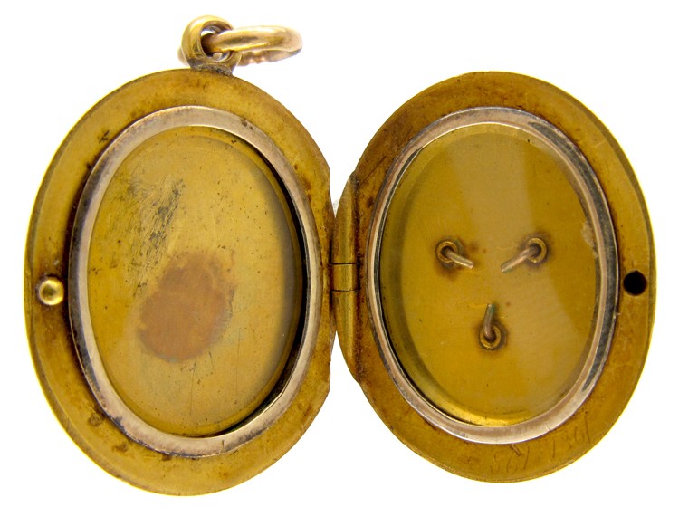 Victorian 18ct Gold, Diamond & Enamel Locket