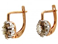 Cinnamon & White Diamond Cluster Earrings