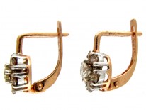 Cinnamon & White Diamond Cluster Earrings