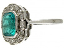 Emerald & Diamond Rectangular Art Deco Ring