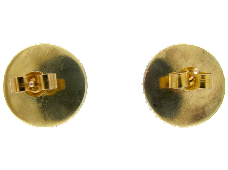 Cabochon Garnet & Diamond Victorian Stud Earrings (792C) | The Antique ...